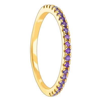 Bague Half Eternity Améthyste Rose Or jaune - Aurora