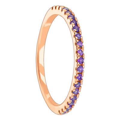 Rose Gold & Pink Amethyst Half Eternity Band - Aurora