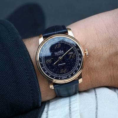 Rose Gold & Aventurine 24H Paul 39mm Watch - Gustave & Cie