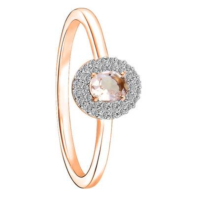 Rose Gold 375 or 750 Pink Morganite & Diamond Solitaire Ring - Aurora