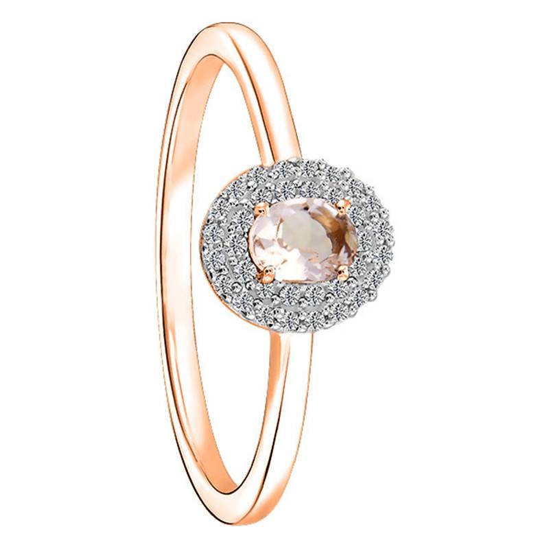 Rose Gold 375 or 750 Pink Morganite & Diamond Solitaire Ring - Aurora