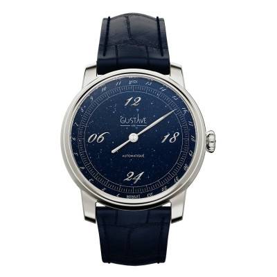 Silver & Aventurine 24H Paul 39mm Watch - Gustave & Cie