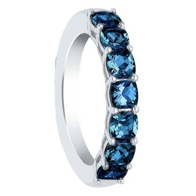 Bague Lihana London Blue Topaze & Or Blanc 750 - Aurora