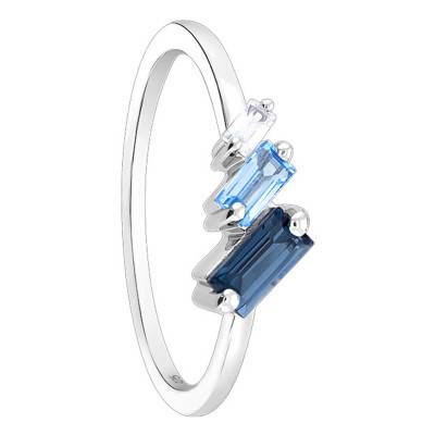 White Gold 375 or 750 Diamond & Topaz Ring - Aurora