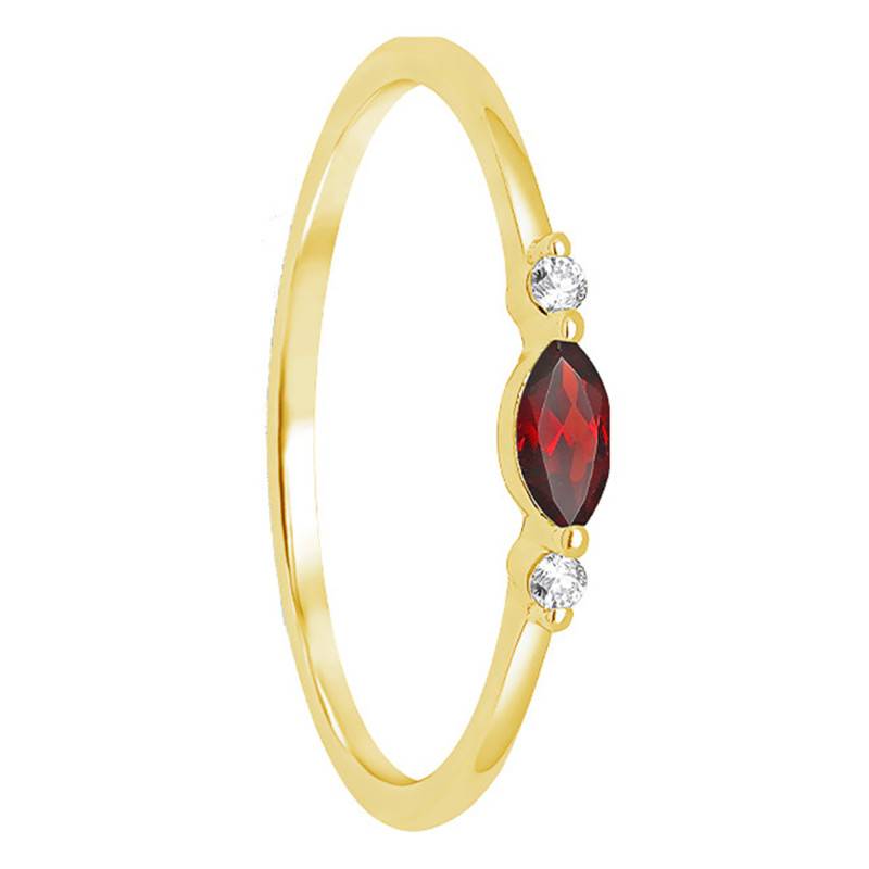 750/1000 Yellow Gold Garnet and Diamond Solitaire Ring - Aurora