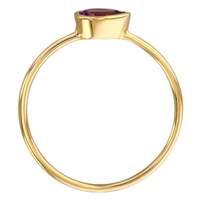 Bague Goutte d'Eau Or Jaune 375 et Améthyste - Aurora