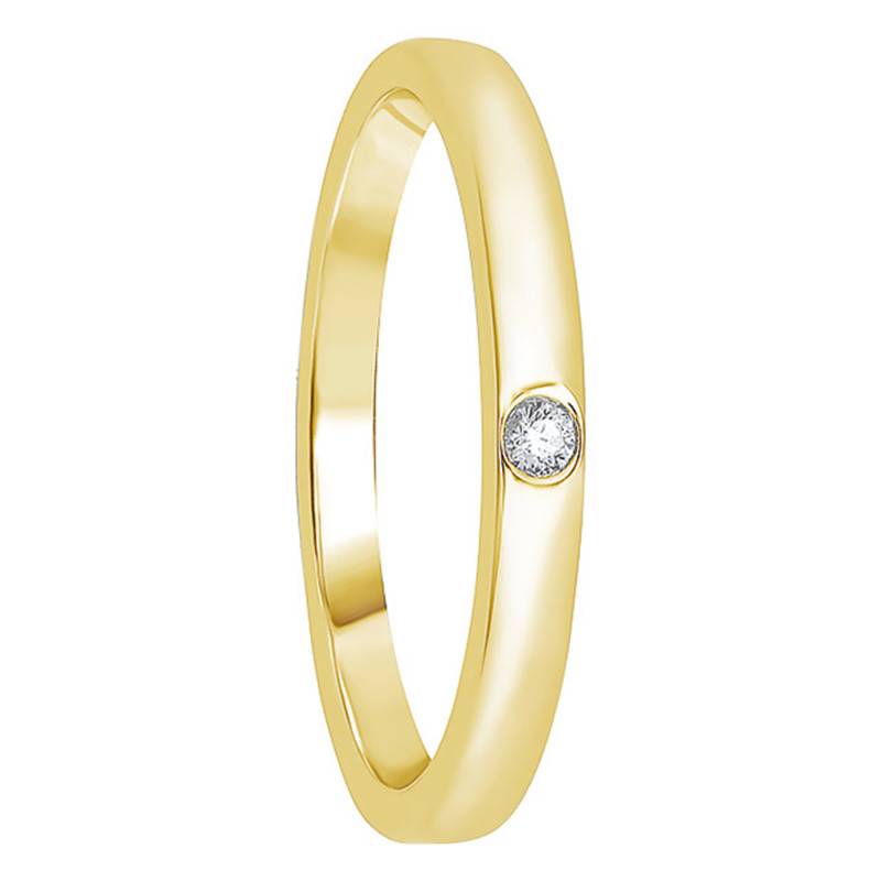 Alliance Demi-Bombée Allégée en Or Jaune 375 & Diamant 0,02 ct - Alliantine