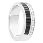 Bague Saphirs Noirs Or Blanc 