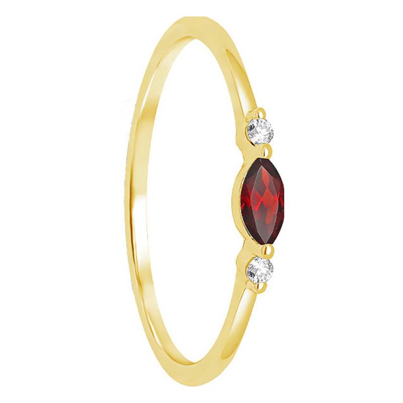 Diamond & Garnet Shoulder-Set Solitaire Ring, 375 Yellow Gold - Aurora