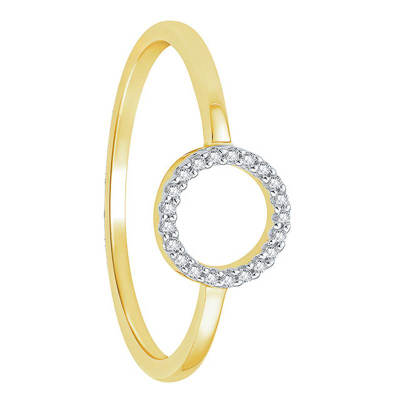 Bague Cercle en Or Jaune 375 & Halo de Diamant - Alliantine