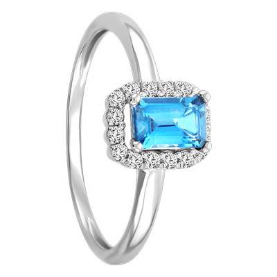 Bague Quadra Topaze, Diamants & Or Blanc 750 - Aurora