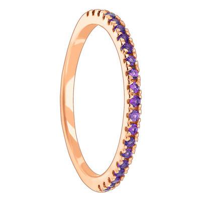 Rose Gold & Amethyst Half Eternity Band - Aurora