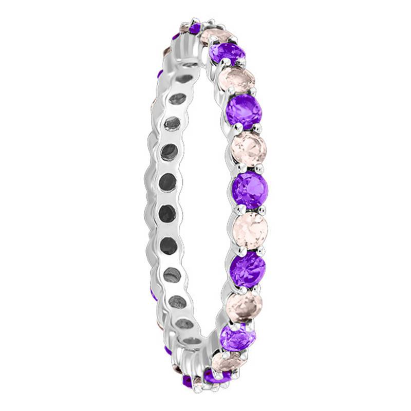 375 White Gold, Amethyst & Morganite Ring - Aurora