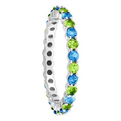 Bague Péridot, Topaze & Or Blanc 375 - Aurora