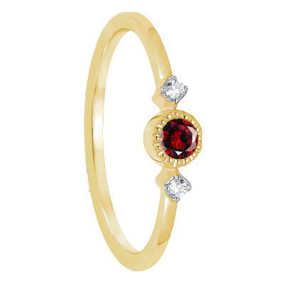Bague Lolita Grenat, Diamants & Or Jaune 375 - Aurora