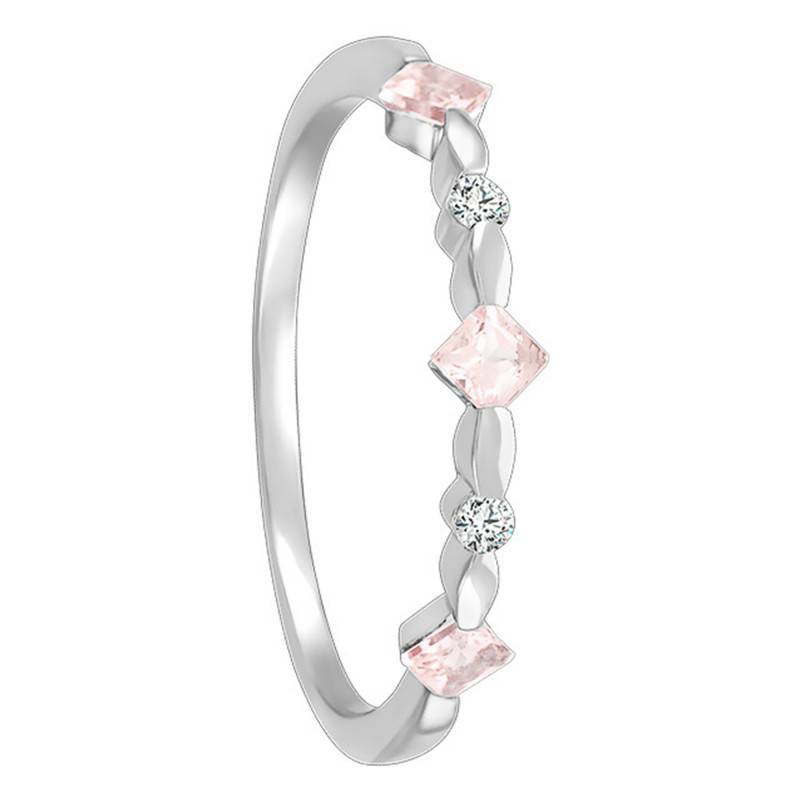 375 White Gold Diamond and Morganite Ring 0.29 ct - Aurora