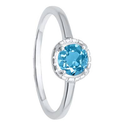 Topaz Solitaire in 375/1000 White Gold - Aurora