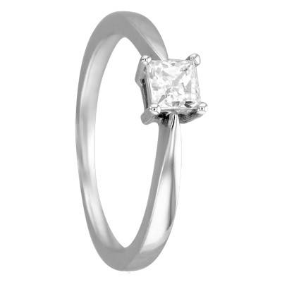 Bague Solitaire Emilien, Diamant GSI2 0,38 ct & Or Blanc - Alliantine