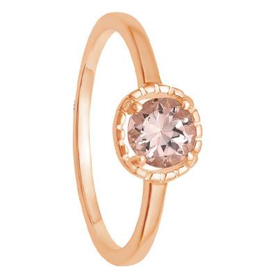375/1000 Rose Gold Morganite Solitaire Ring - Aurora