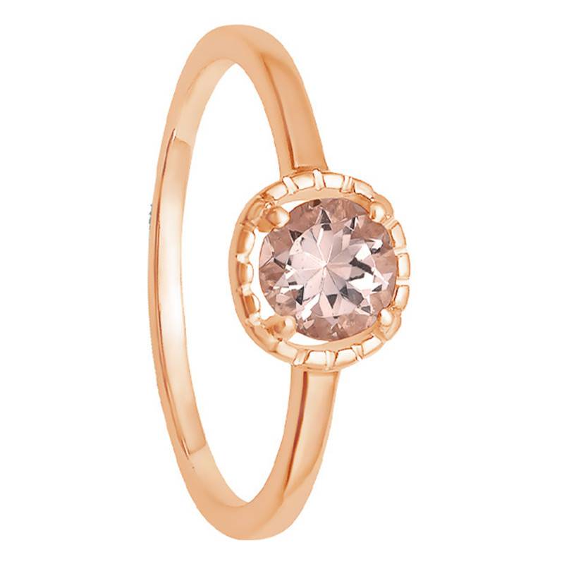 375/1000 Rose Gold Morganite Solitaire Ring - Aurora