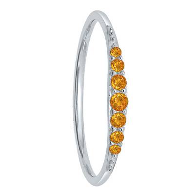 Bague, Or Blanc 375 & Citrine - Aurora