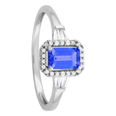 Bague Elégance Tanzanite, Diamants & Or Blanc 375 - Aurora
