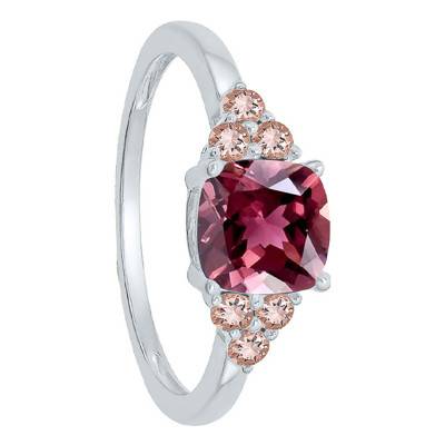 Bague Morganite, Tourmaline & Or Blanc 750 - Aurora