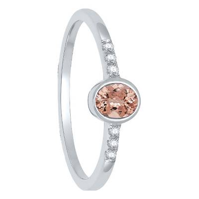 Bague Olivia Morganite, Diamants & Or Blanc 375 - Aurora