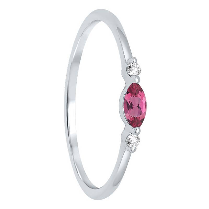 375/1000 White Gold Tourmaline & Diamond Solitaire Ring - Aurora