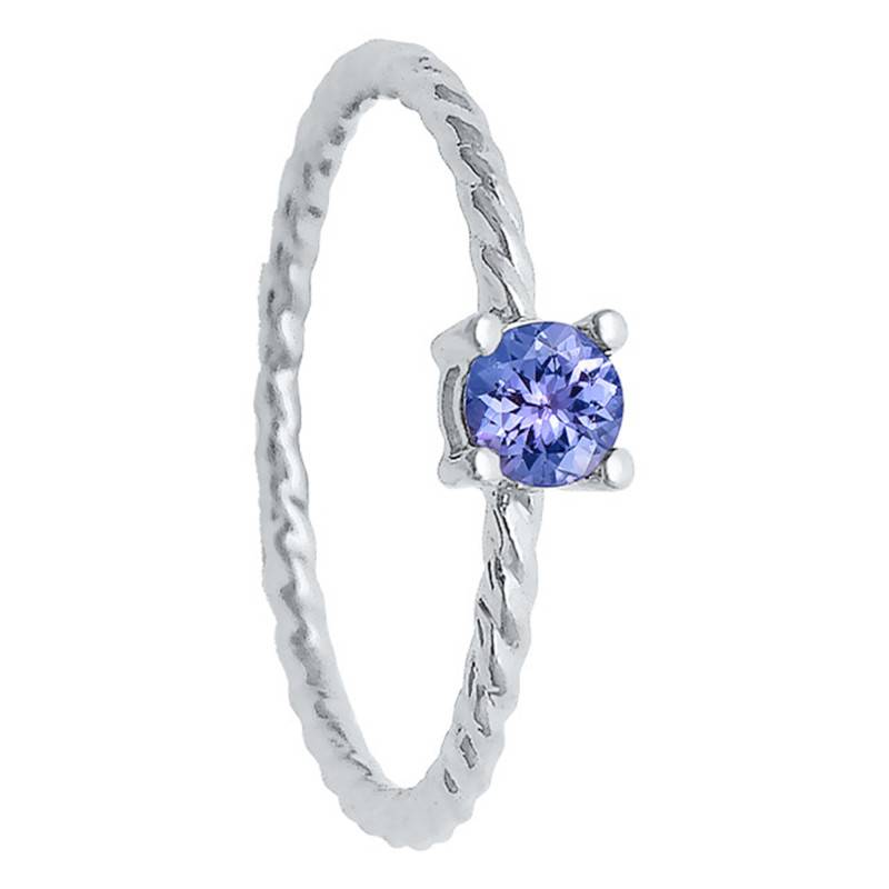 375/1000 White Gold Tanzanite 0.21 ct Solitaire Ring - Aurora