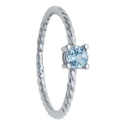 Bague Or Blanc 375 & Aigue-Marine 0.21ct - Aurora