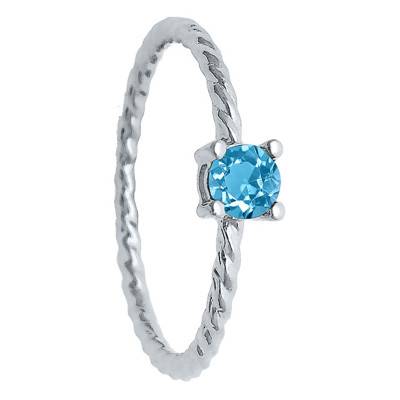 Bague Or Blanc 375 & Topaze 0.21ct - Aurora