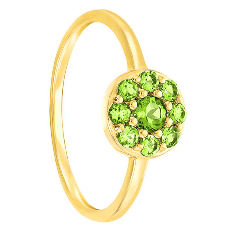 Adelie Daisy Flower Ring in 375 Yellow Gold & Peridot - Size 51 - Aurora
