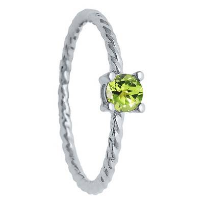 375/1000 White Gold Peridot 0.21 ct Solitaire Ring - Aurora