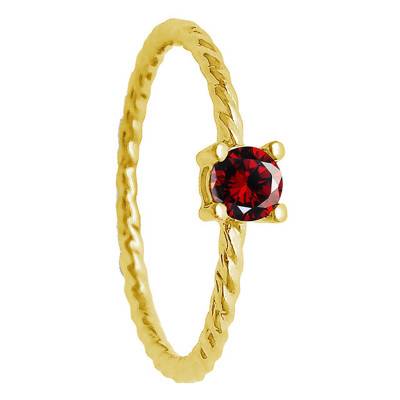 375/1000 Yellow Gold Garnet 0.21 ct Solitaire Ring - Aurora