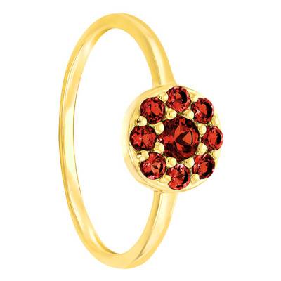 Bague Adelie Grenat & Or Jaune 375 - Aurora