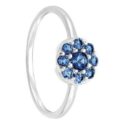 Bague Adelie London Blue Topaze & Or Blanc 375 - Aurora