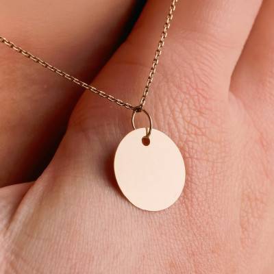 Pendentif rond à graver Or Jaune 375 ou 750, Diamètre 15 mm - Emanessence