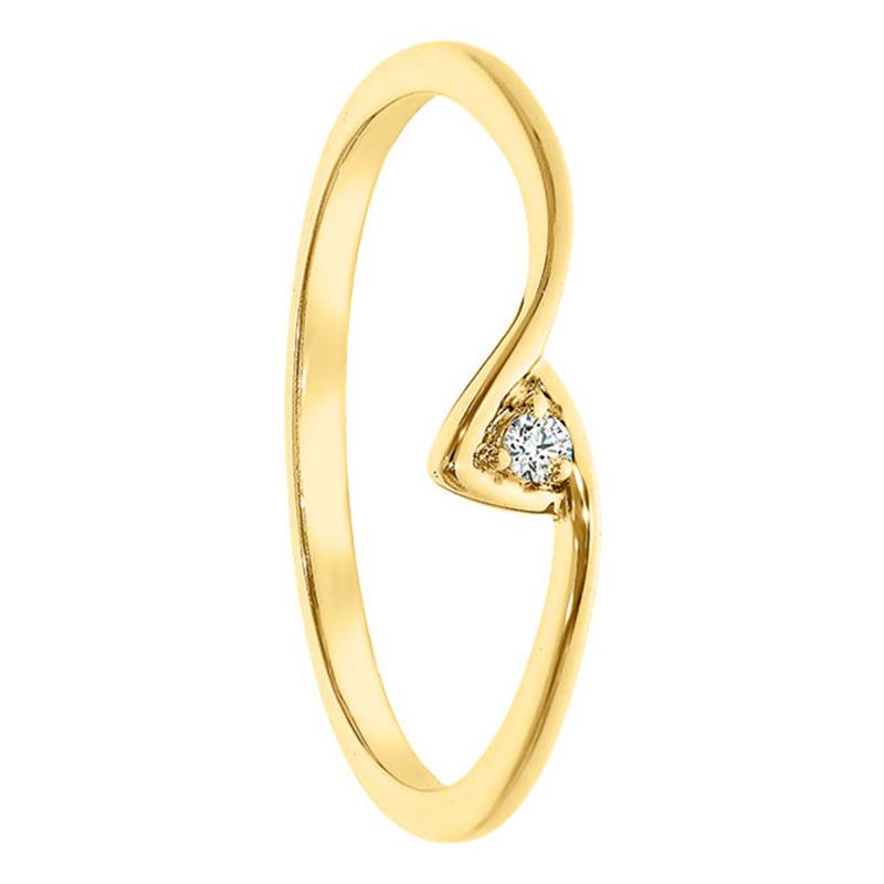 Yellow Gold Diamond Triangle Solitaire Ring - Juweel