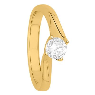 Bague Asymetric Or Jaune 750 & Diamant 0,50 ct, Largeur 2,50 mm - Alliantine