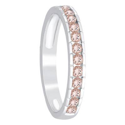 375/1000 White Gold & Morganite Linea Ring - Aurora