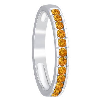Bague Linea Citrine & Or Blanc 375 - Aurora