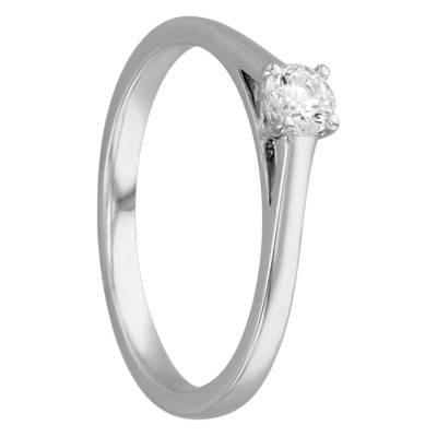 Bague Solitaire Augustin, Diamant 0,20 ct & Or Blanc 375 - Alliantine