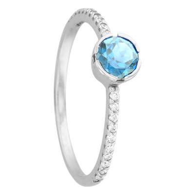 Rosa 18K White Gold & Topaz Ring - Aurora