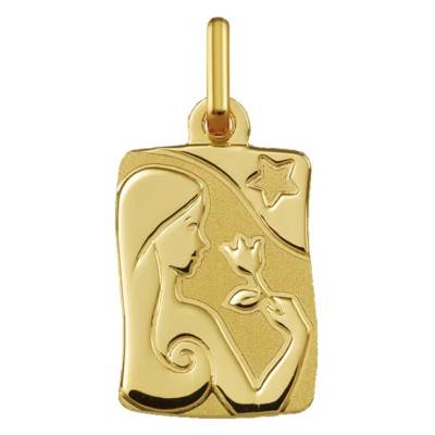 375 Yellow Gold Virgo Zodiac Sign Pendant - Argyor