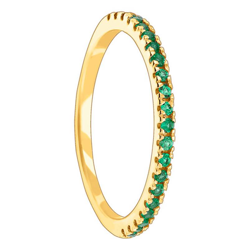 375/1000 Yellow Gold & Emerald Half Eternity Band - Aurora
