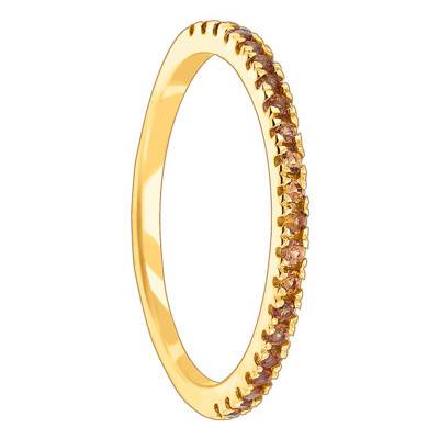 Bague Half Eternity Or Jaune 375, Saphir Orange - Aurora