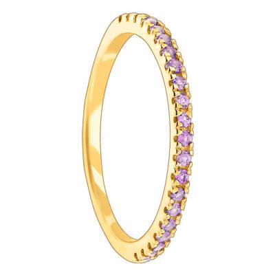 Yellow 375/1000 Gold & Pink Sapphire Half Eternity Band - Aurora