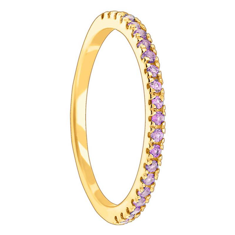 Yellow 375/1000 Gold & Pink Sapphire Half Eternity Band - Aurora