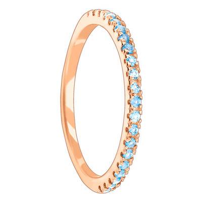 Bague Half Eternity Topaze Bleue Or Rose - Aurora